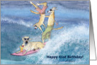 paper greeting card, birthday card, 41, forty-one, dog, card