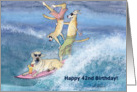 paper greeting card, birthday card, 42, forty-two, dog, card