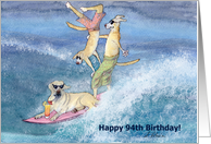 paper greeting card, birthday card, 94, ninety-four, dog, card