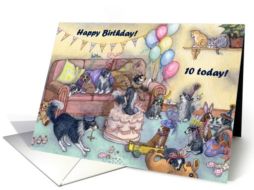 paper greeting card, happy birthday, party, 10, ten, card (428396)