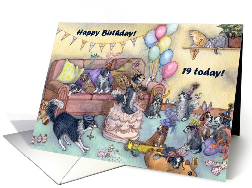 paper greeting card, happy birthday, party, 19, ninteen, card (429281)