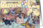 birthday party invitation, 11, eleven, eleventh, card