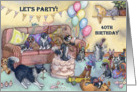 birthday party invitation, 40, forty, fortieth, card