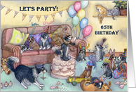 birthday party invitation, 65, sixty-five, sixty fifth, card