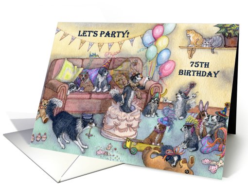 birthday party invitation, 75, seventy-five, seventy fifth, card