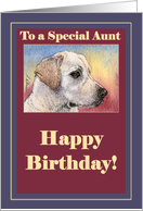 happy birthday aunt, labrador, card