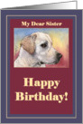 happy birthday, sister, labrador, card