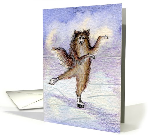 Blank card for your own greeting, dog, sheltie card (471574)