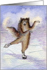 Blank card for your own greeting, dog, sheltie card