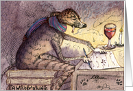 Blank card for your own greeting, dog, whippet, greyhound, card