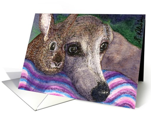 Blank card for your own greeting, dog, whippet, greyhound,... (472268)