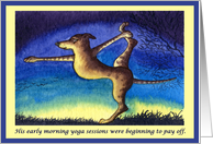 Plain for your own greeting, dog, greyhound, whippet, yoga, card