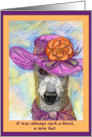 Plain for your own greeting, dog, greyhound, whippet, hat, card