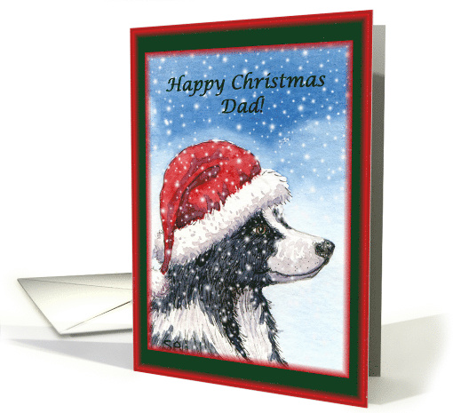 Christmas card, Dad, dog, Border Collie card (484536)