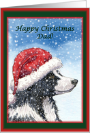 Christmas card, Dad, dog, Border Collie card