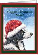Christmas card, Mum, dog, Border Collie card
