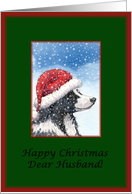 Christmas card, Husband, dog, Border Collie card