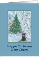 Christmas card, sister, dog, Border Collie card