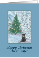 Christmas card, wife, dog, Border Collie card