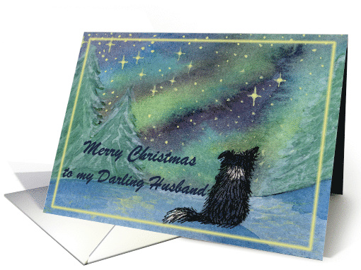 Christmas card, husband, dog, Border Collie card (484980)