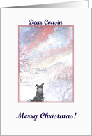 Christmas card, dog, paper cards, Cousin, card
