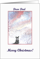 Christmas card, dog, paper cards, Dad, card