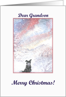 Christmas card, dog, paper cards, Grandson, card