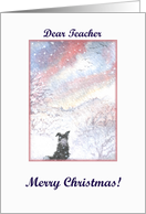 Christmas card, dog, paper cards, Teacher, card