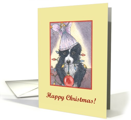 business or corporate Christmas card, dog, puppy, paper cards, card