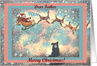 Merry Christmas Father, dog, puppy, santa, father, card
