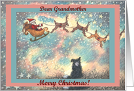 Merry Christmas, Christmas card, paper cards, dog, puppy, santa, grandmother, card