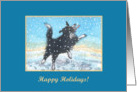 business or corporate christmas cards, happy christmas, paper cards, dog, snow, card