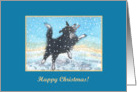 happy christmas, paper cards, dog, snow, card