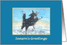 seasons greetings, paper cards, dog, snow, card