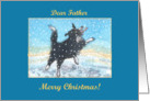 merry christmas, paper cards, dog, snow, father, card