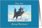 merry christmas, paper cards, dog, snow, son, card