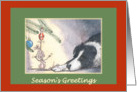 business or corporate christmas card, seasons greetings, paper cards, dog, mouse, card