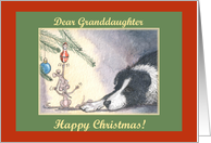 happy christmas, paper cards, dog, mouse, granddaughter, card