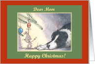 happy christmas, paper cards, dog, mouse, mom, card