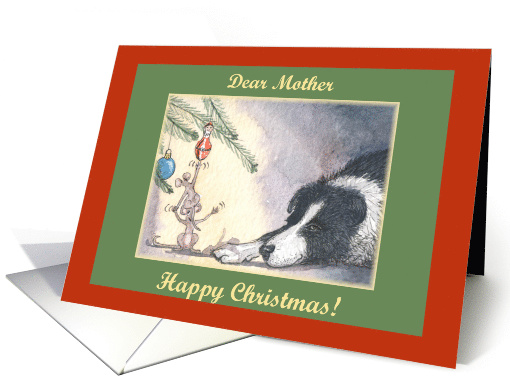 happy christmas, paper cards, dog, mouse, mother, card (488860)