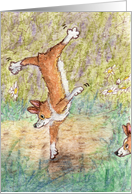 blank card, notecard, paper cards, dog, Corgi, card