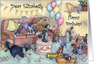 happy birthday, paper card, dog, puppy, elizabeth card