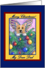 merry christmas, paper card, corgi, dad, card