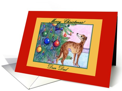 christmas card, paper card, whippet, dad, card (499919)