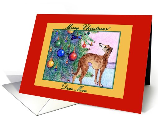 christmas card, paper card, whippet, mom, card (499928)