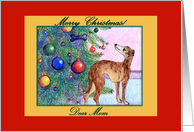 christmas card, paper card, whippet, mom, card