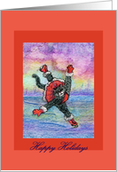happy holidays, paper card, black cat, card