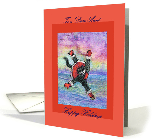 happy holidays, paper card, black cat, aunt, card (499961)