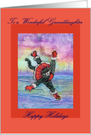 happy holidays, paper card, black cat, granddaughter card