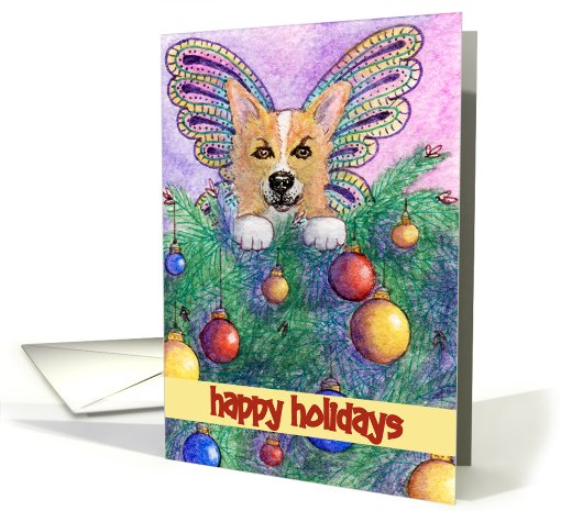 happy holidays, paper card, dog, card (505927)